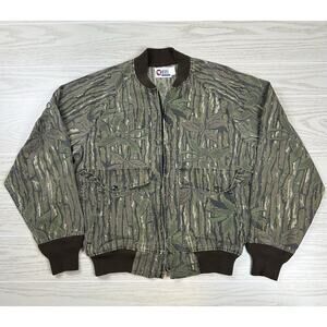 Vintage Sports Afield Liberty Camo Cargo Bomber Hunting Jacket Medium Realtree